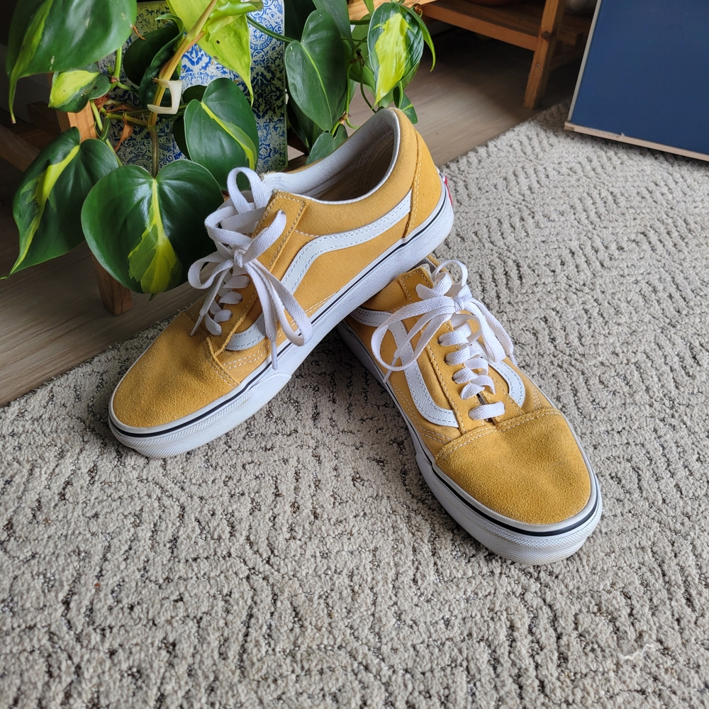 Vans Yellow and White Women's Sneakers